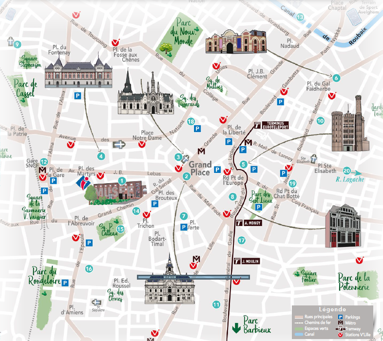 Plan de ville Roubaix 2024/2025